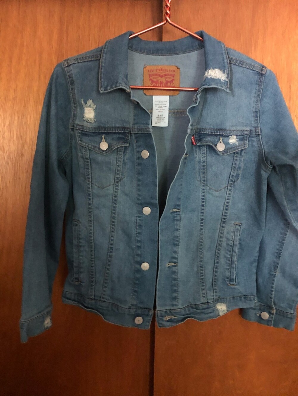 Levi's Women's Light Blue Distressed Denim Jacket